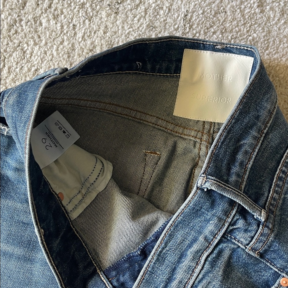 MOTHER The Kick It Jeans Straight Leg Denim Tell It To The Pope Size 29 - Picture 7 of 9